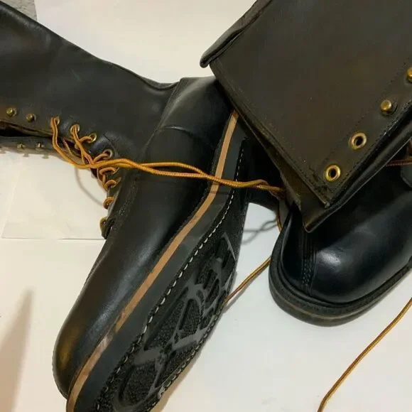 Vintage Unbranded Highliner Lineman Logger Tall Boots Steel Toe Mens Size 8 E Vintage Unbranded Highliner Lineman Logger Tall Boots Steel  main image 2